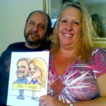 Caricatures of Jim and Vicki