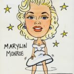 Colored Caricature Portrait of Marylin Monroe